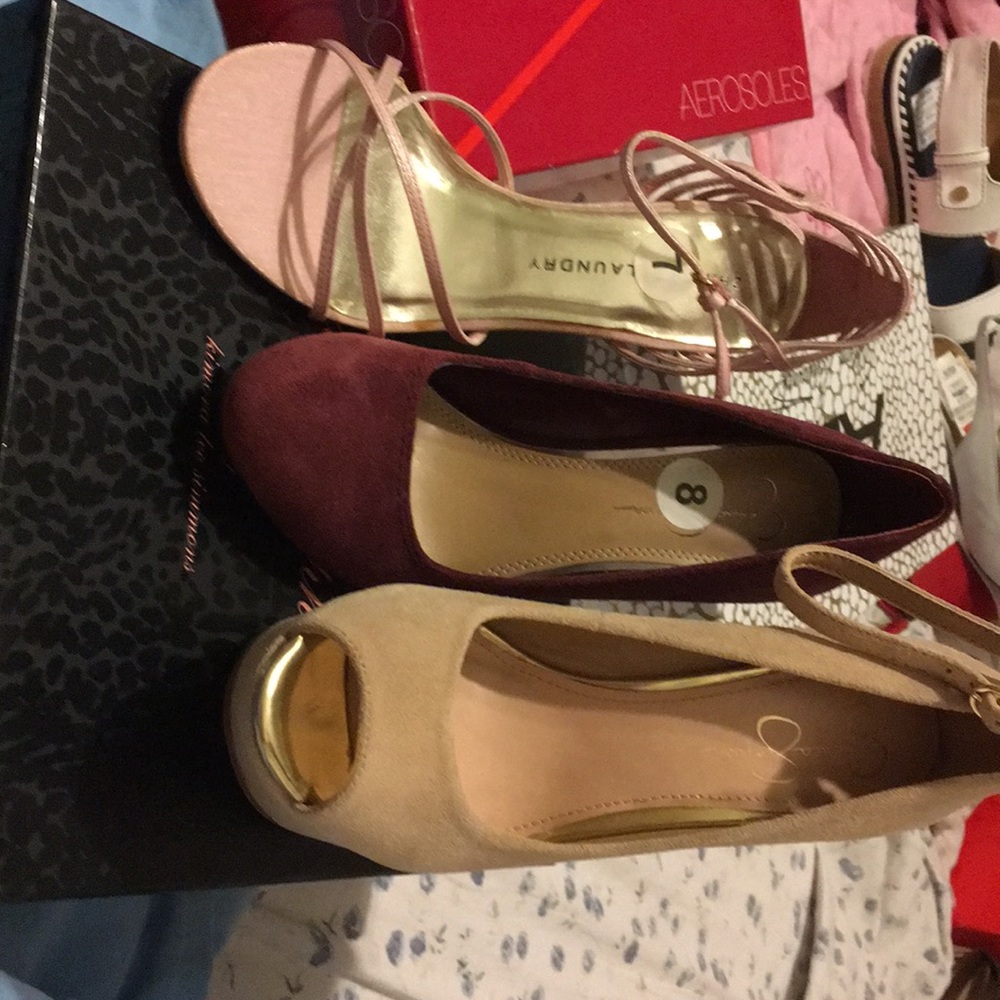 Wedge sud e burgundy shoes